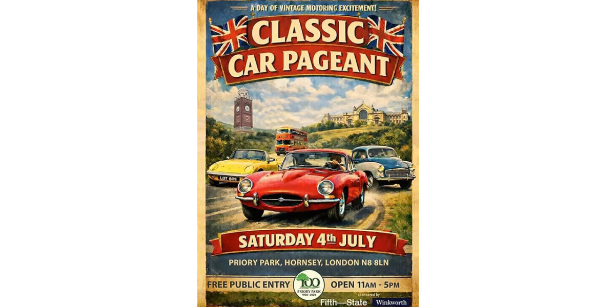 Classic Car Pageant at Priory Park Poster